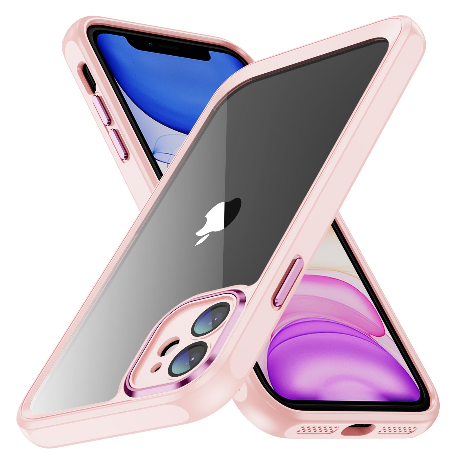 Til iPhone 11 Hybrid Stødsikker TPU + Akryl telefonetui Metal kameraramme Klart bagcover Til iPhone 11 Hybrid Stødsikker TPU + Akryl telefonetui Metal kameraramme Klart bagcover